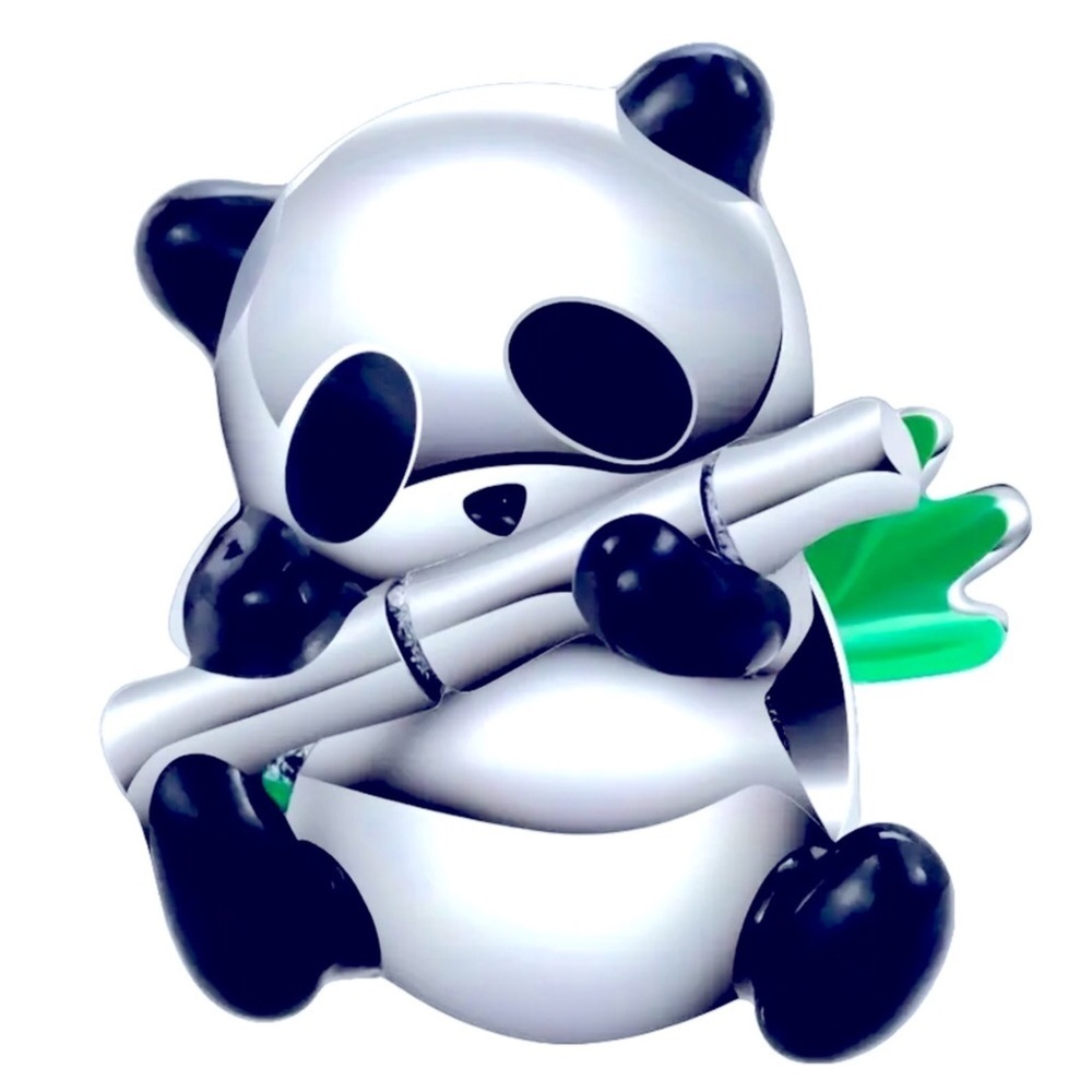Panda Bamboo Bead Charm Pandora Style